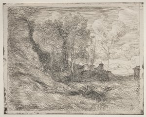 Een souvenir van Ostia door Jean Baptiste Camille Corot