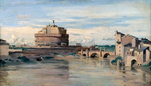 Castel Sant Angelo en de rivier de Tiber, Rome, ca. 1816-1875