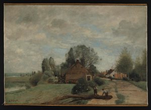 Corot - La Route aux Bûcherons, Arleux-du-Nord, 1871, NMW A 24958 door Jean Baptiste Camille Corot