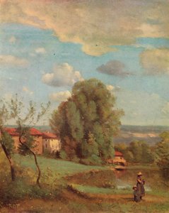 Dardagny, ca. 1855 door Jean Baptiste Camille Corot