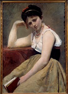 Onderbroken lezen door Jean Baptiste Camille Corot