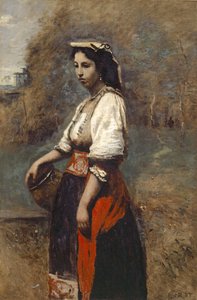 Italiaanse Vrouw bij de Bron door Jean Baptiste Camille Corot