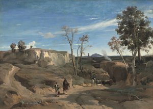 La Cervara, de Romeinse Campagna, c.1830-1831 door Jean Baptiste Camille Corot