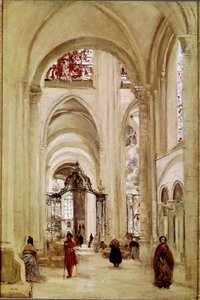 De kathedraal van Sens. Schilderij door Jean Baptiste Camille Corot (1796-1875) 1874. Dim. 61x40 cm. Parijs, Musée du Louvre door Jean Baptiste Camille Corot