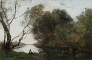 Meer: ondergaande zon, ca. 1820-1860