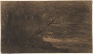 Landschap (De grote boom) door Jean Baptiste Camille Corot
