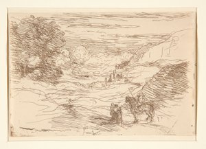 Les Paladins (De Zwervende Ridders) door Jean Baptiste Camille Corot