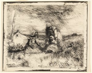 Kleine Zus door Jean Baptiste Camille Corot