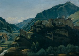 Meridionale dorp door Jean Baptiste Camille Corot