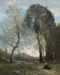 Boerin verzamelt hout, Italië, c. 1870-2