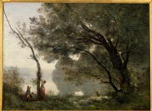 Herinnering aan Mortefontaine. Schilderij door Camille Corot (1796-1875) door Jean Baptiste Camille Corot