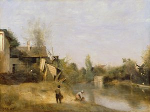Oever van de rivier bij Mery sur Seine, Aube, ca. 1870