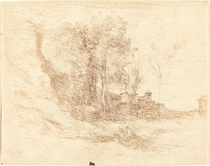Souvenir van Ostia door Jean Baptiste Camille Corot