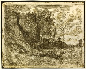 Souvenir van Ostia door Jean Baptiste Camille Corot