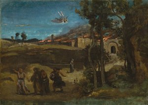 Studie voor De vernietiging van Sodom door Jean Baptiste Camille Corot