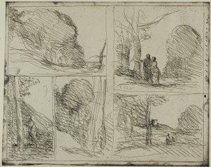 De tuin van Pericles door Jean Baptiste Camille Corot