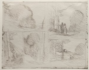 De Tuin van Pericles; Het Pad van de Schilder; Krabbel; De Grote Houthakker; De Toren van Hendrik VIII door Jean Baptiste Camille Corot