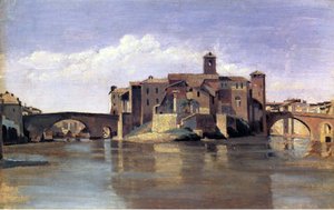 Het eiland San Bartolomeo door Jean Baptiste Camille Corot
