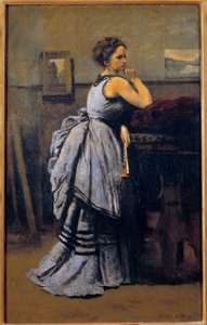 De dame in blauw