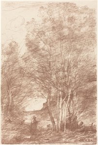 Het Filosofenverblijf door Jean Baptiste Camille Corot