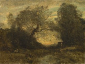 De vijver bij de ingang van het bos, c.1860-75
