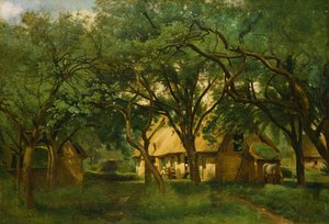 De boerderij van Toutain in Honfleur door Jean Baptiste Camille Corot