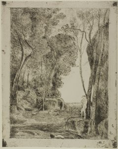 De jonge herder, eerste plaat door Jean Baptiste Camille Corot