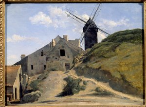 De molen van de galette in Montmartre. Schilderij door Camille Corot (1796-1875) door Jean Baptiste Camille Corot