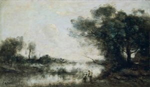 De vijver, ca. 1820-1875 door Jean Baptiste Camille Corot