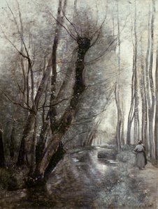 De stroom door Jean Baptiste Camille Corot