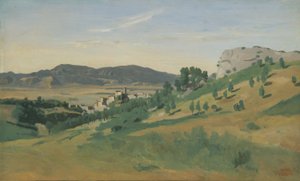 Uitzicht op Olevano door Jean Baptiste Camille Corot