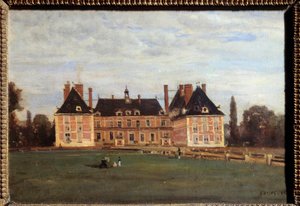 Uitzicht op het kasteel van Marie Caroline, hertogin van Berry in Rosny, in de Yvelines