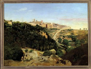 Volterra, le Municipe door Jean Baptiste Camille Corot