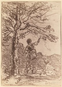 Jonge vrouw en de dood La Jeune Fille et la Mort, 1854 door Jean Baptiste Camille Corot