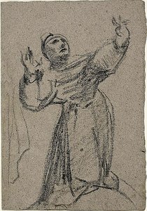 Knielende figuur met opgeheven armen door Jean Baptiste Carpeaux