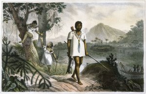 Amazone-indianen op jacht door Jean Baptiste Debret