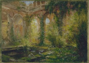 Ruïnes van de Cour des Comptes: de feestzaal, ca. 1875 door Jean Baptiste Edmond Allouard