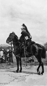 Een Dragonder te Paard, 1876 door Jean Baptiste Edouard Detaille