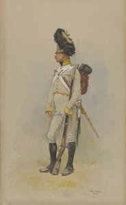 Een staande grenadier van de gemeentelijke garde, 1891 door Jean Baptiste Edouard Detaille