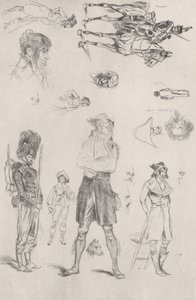 Blad met schetsen Feuille de Croquis