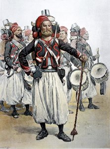 Zouave Tamboer-majoor, Noord-Afrika door Jean Baptiste Edouard Detaille