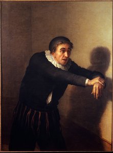 Grandmesnil in de rol van Harpagon De komiek Grandmesnil (pseudoniem Jean-Baptiste Fauchard) (1737-1816) speelt het personage Harpagon in Molière
