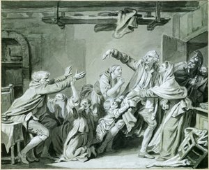 Een vader vervloekt zijn ondankbare zoon door Jean Baptiste Greuze