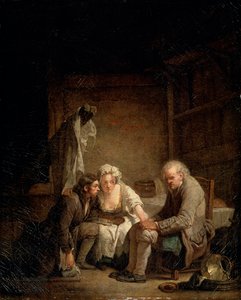 Blinde man bedrogen, ca. 1755 door Jean Baptiste Greuze