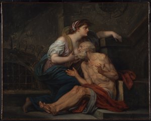 Cimon en Pero: "Romeinse liefdadigheid". door Jean Baptiste Greuze