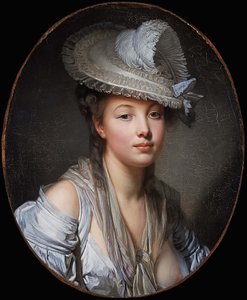 Frans: Le Chapeau blanc De witte hoed door Jean Baptiste Greuze