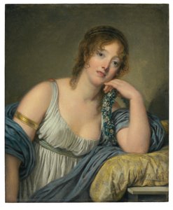 Portret van Jeanne Philiberte Ledoux (1767-1840), halflang door Jean Baptiste Greuze