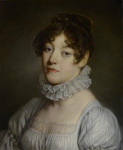 Portret van een jonge vrouw door Jean Baptiste Greuze