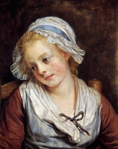 Portret van een meisje. Schilderij door Jean-Baptiste Greuze (1725-1805). 1765. Dim. 0,45x0,37 m. Chantilly, Musée Condé