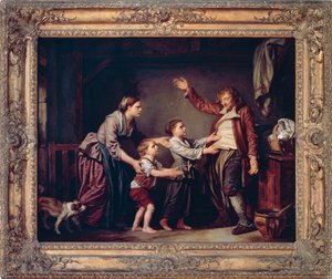De terugkeer van de dronkaard door Jean Baptiste Greuze